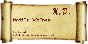 Mráz Dénes névjegykártya