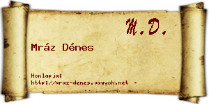 Mráz Dénes névjegykártya