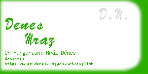 denes mraz business card